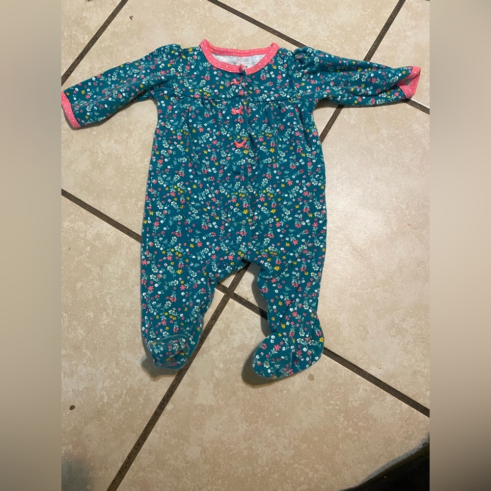 Carter's Blue Floral Footie